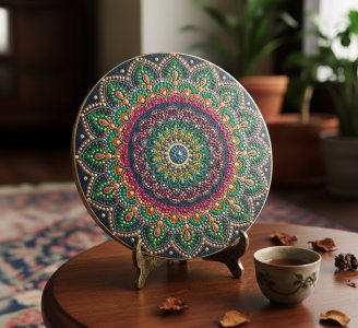 مینی تابلوی ماندالای برجسته طرح مدار درون