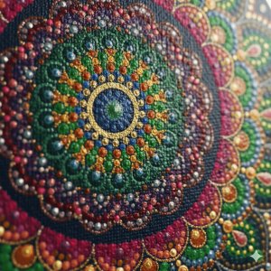 مینی تابلوی ماندالای برجسته طرح مدار درون