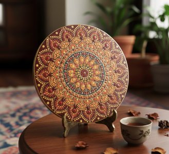 مینی تابلوی ماندالای برجسته طرح جهان کوچک