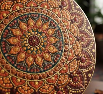 مینی تابلوی ماندالای برجسته طرح جهان کوچک