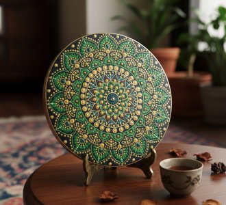 مینی تابلوی ماندالای برجسته طرح هاله های آرام