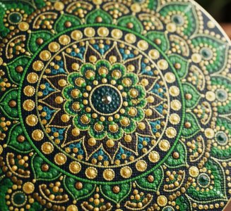 مینی تابلوی ماندالای برجسته طرح هاله های آرام