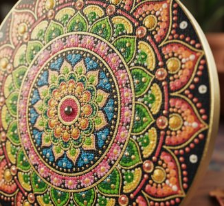 مینی تابلوی ماندالای برجسته طرح تپش رنگ