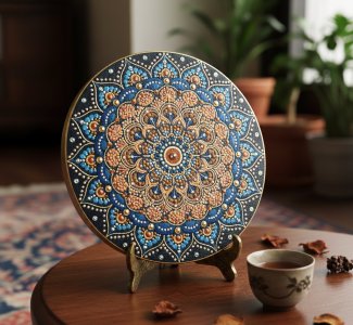 مینی تابلوی ماندالای برجسته طرح زمزمه هندسه