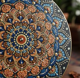 مینی تابلوی ماندالای برجسته طرح زمزمه هندسه