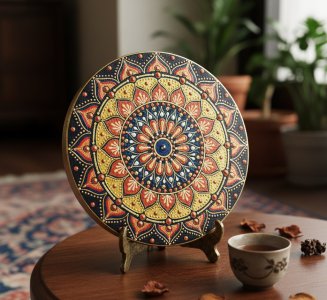 مینی تابلوی ماندالای برجسته طرح مانترای کوچک