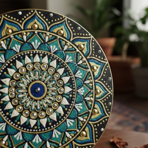 مینی تابلوی ماندالای برجسته طرح نقطه حضور