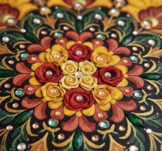 تابلو برجسته ماندالا طرح مشکوفه بی پایان