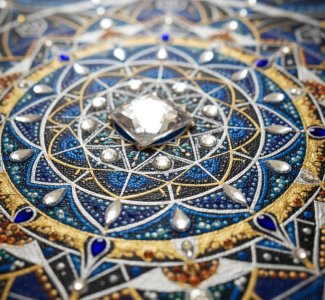تابلو برجسته ماندالا طرح شعاع بی مرز