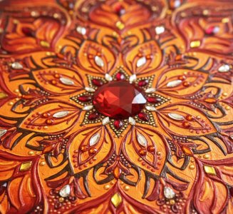 تابلو برجسته ماندالا طرح خورشید پنهان