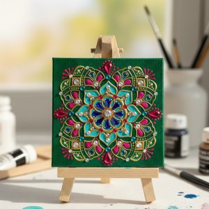 مینی تابلوی ماندالای برجسته طرح جهان