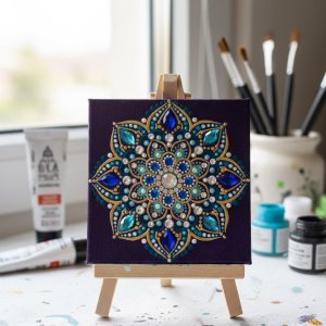 مینی تابلوی ماندالای برجسته طرح دنیا