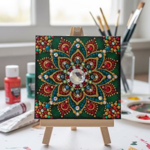 مینی تابلوی ماندالای برجسته طرح زمزد