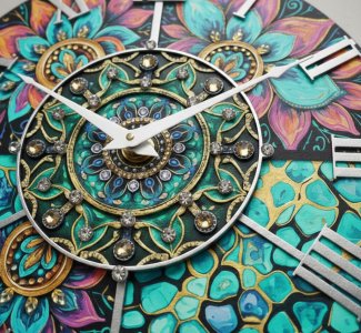 ساعت نقاشی ماندالا طرح گلبرگ
