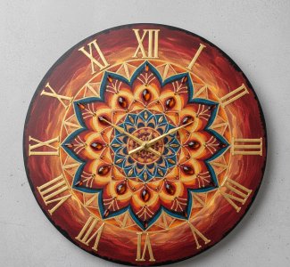 ساعت نقاشی ماندالا طرح غروب