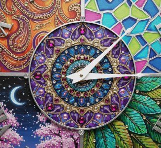 ساعت نقاشی ماندالا طرح شب
